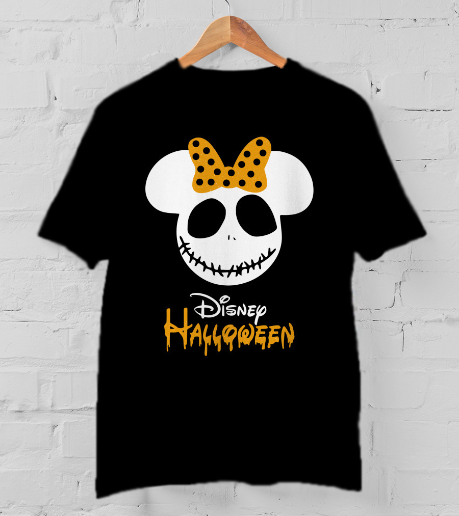 Disney Halloween Minnie Mouse Skull Bow T-Shirt