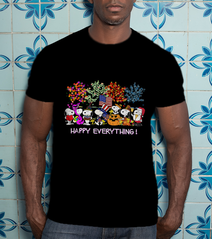 Happy Everything Snoopy Seasonal Celebrations T-Shirt