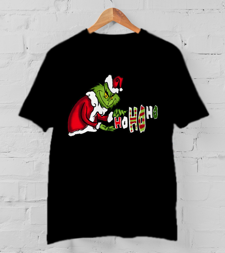 Grinch Christmas Ho Ho Ho Santa Suit Holiday Cheer T-Shirt