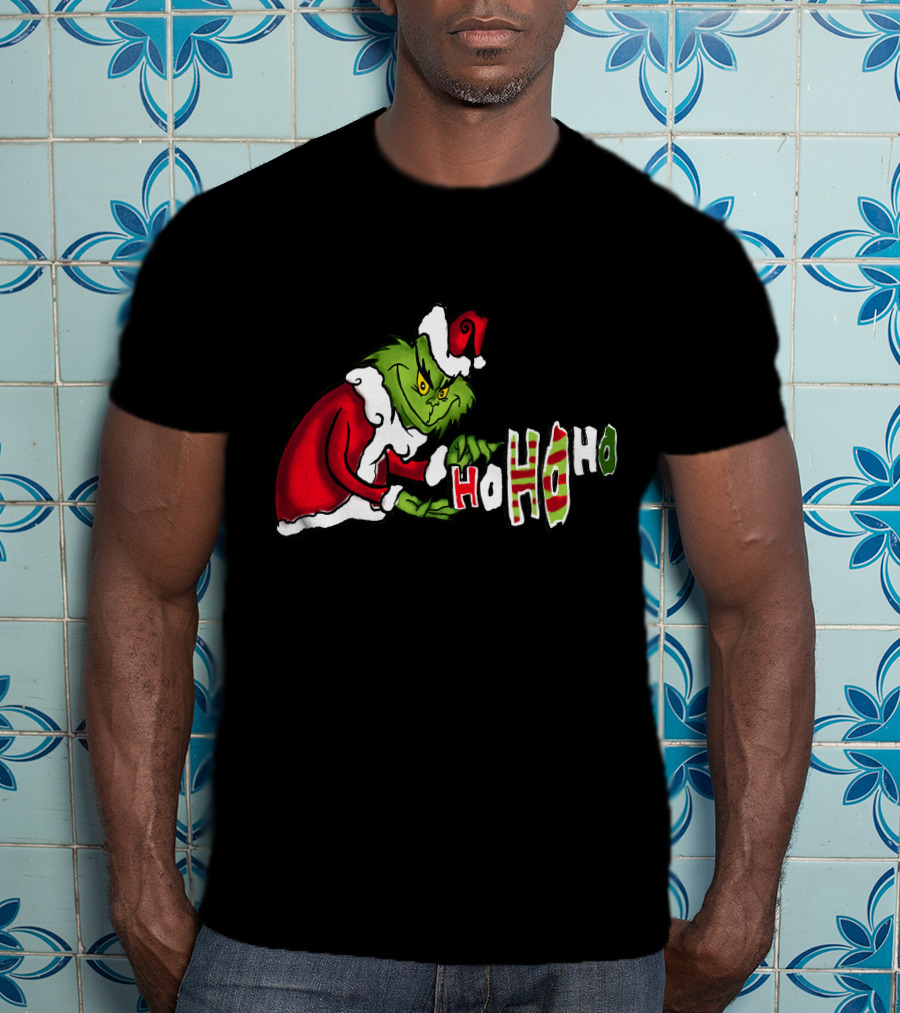Grinch Christmas Ho Ho Ho Santa Suit Holiday Cheer T-Shirt