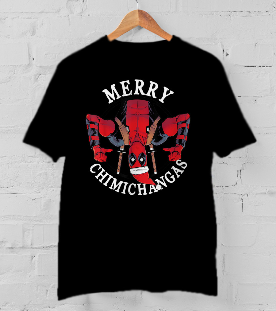 Merry Chimichangas Deadpool Christmas Santa Hat T-Shirt