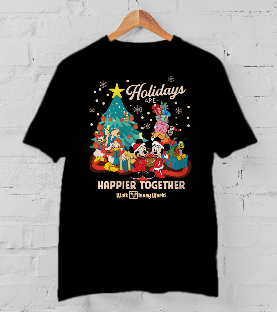 Walt Disney World Holidays Are Happier Together Mickey Minnie Christmas Tree T-Shirt
