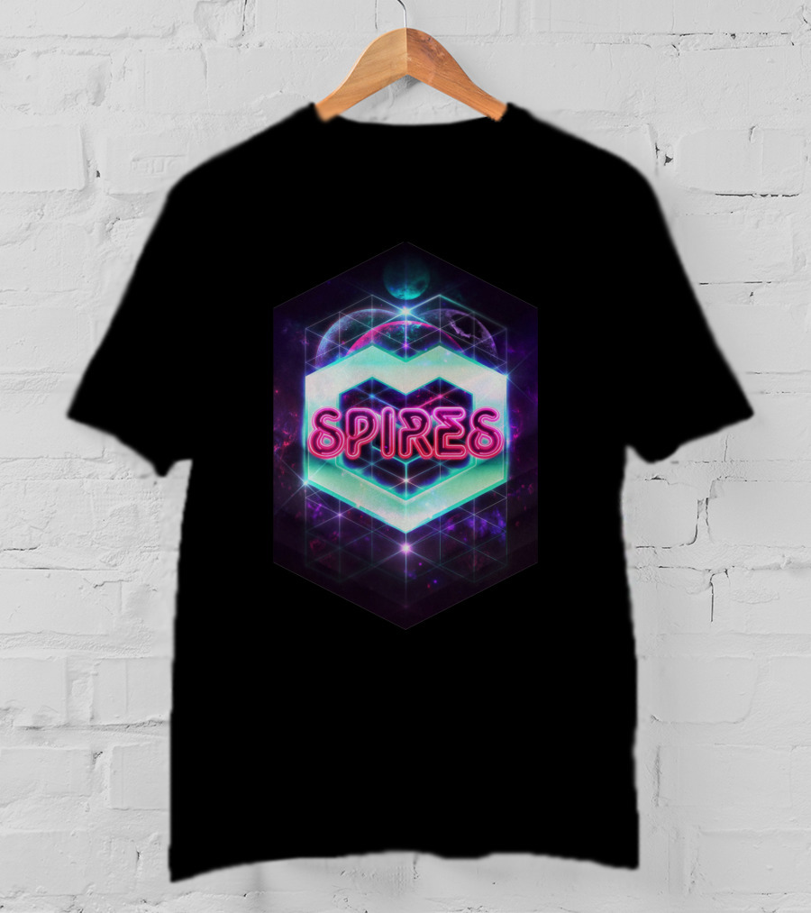 80'S Spires Neon Geometric Space 75142 T-Shirt