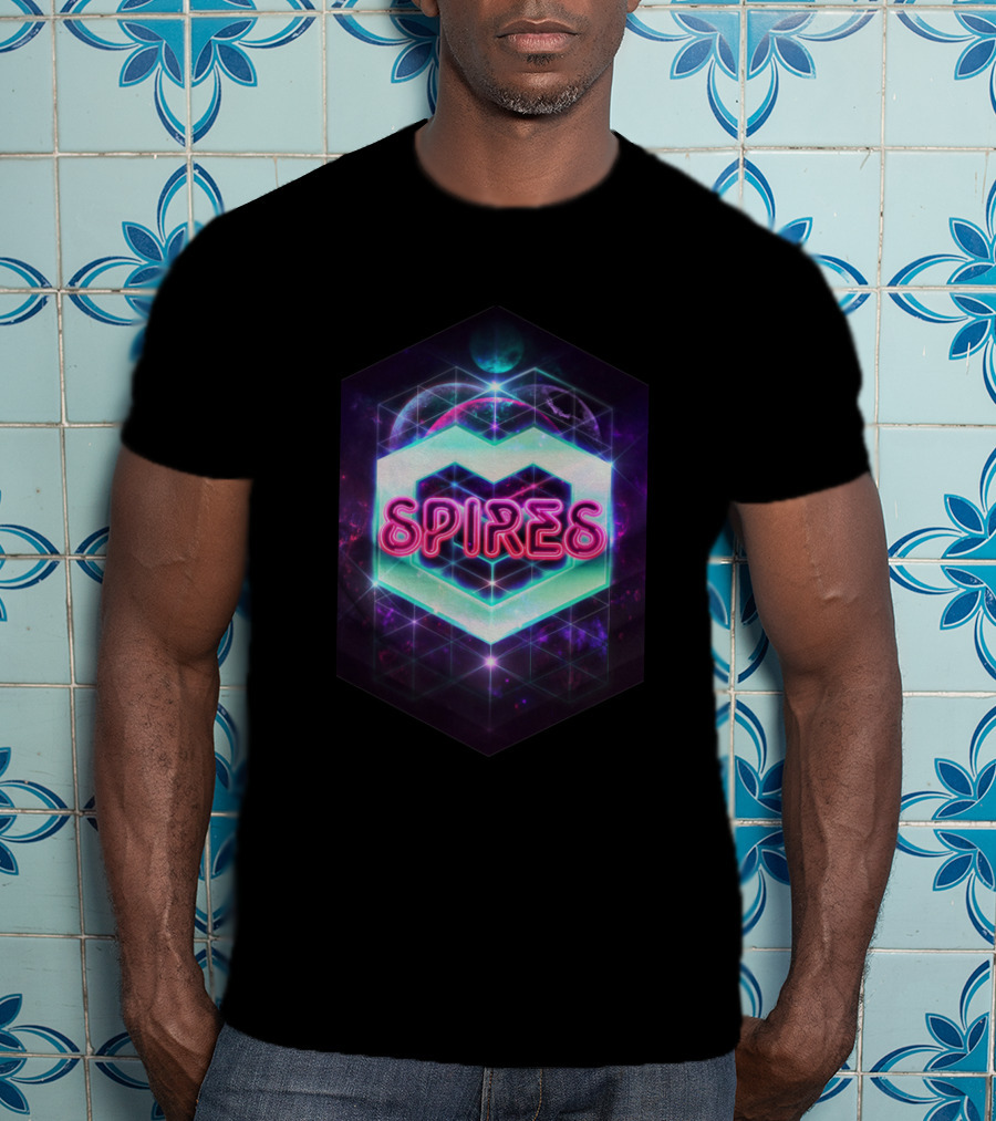 80'S Spires Neon Geometric Space 75142 T-Shirt