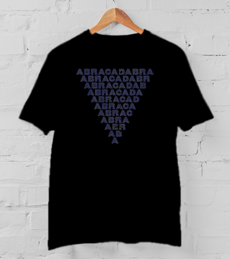 Abracadabra Inverted Letterpress Text Triangle T-Shirt