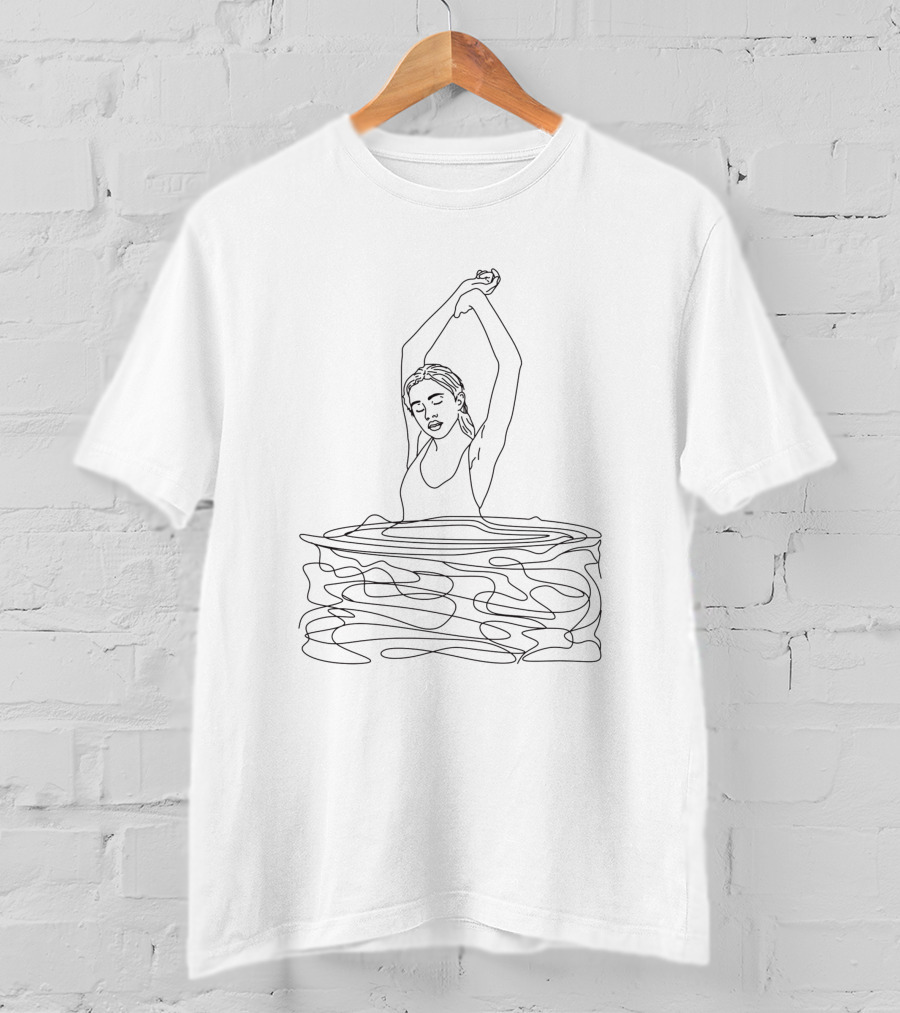Afloat Woman Outline Swimming Artistry 172378 T-Shirt