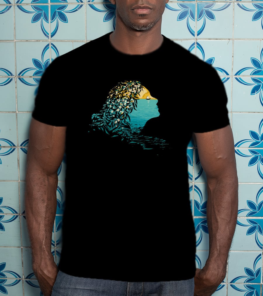 An Island Unto Herself Ocean Reflection 386531 T-Shirt