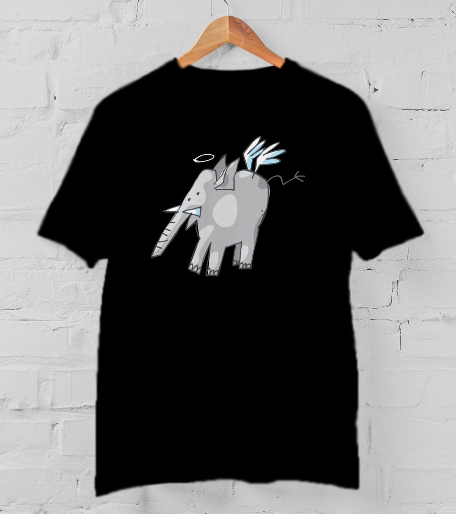 Angelphant 4047 Wings And Halo Elephant T-Shirt