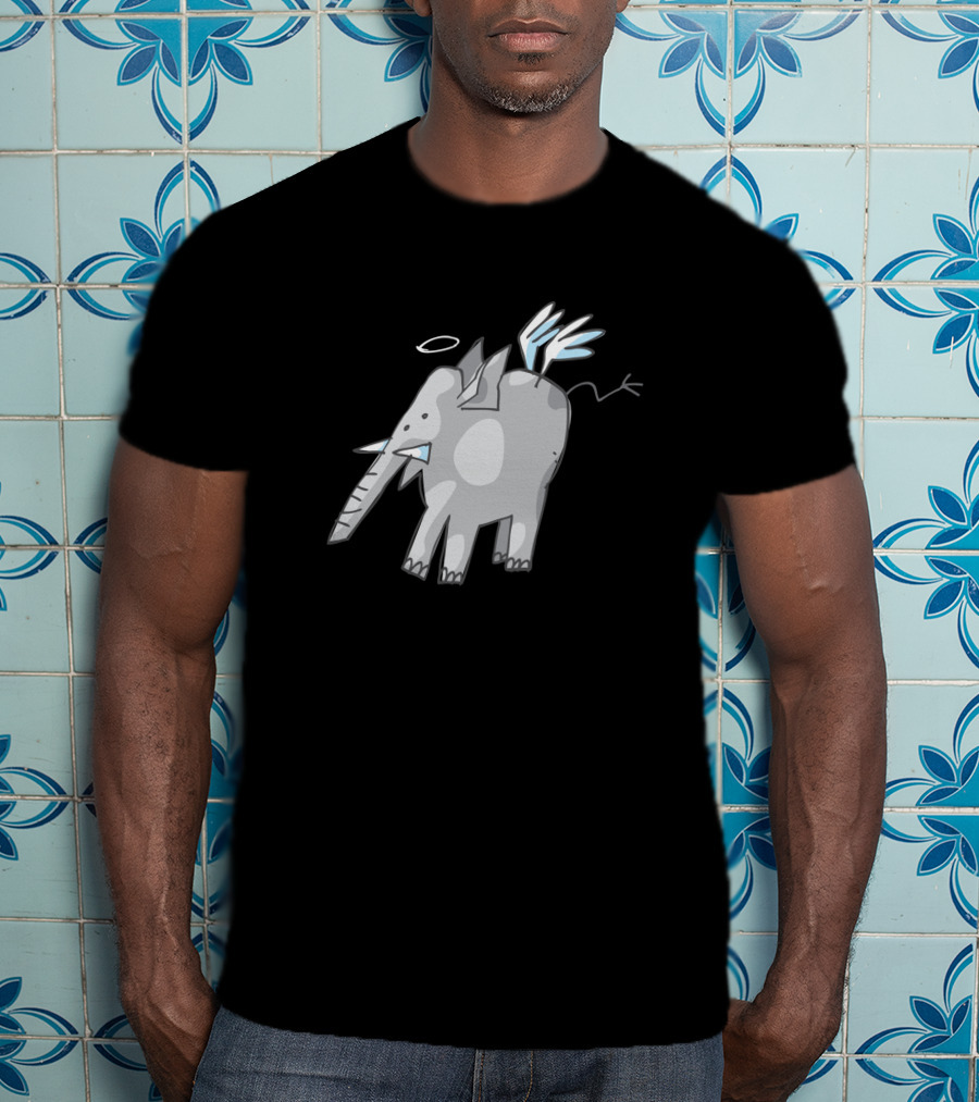 Angelphant 4047 Wings And Halo Elephant T-Shirt
