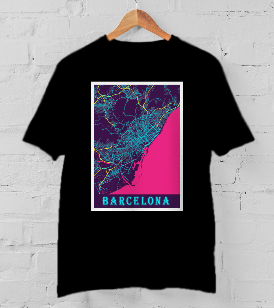 Barcelona Neon City Map 1670368 T-Shirt
