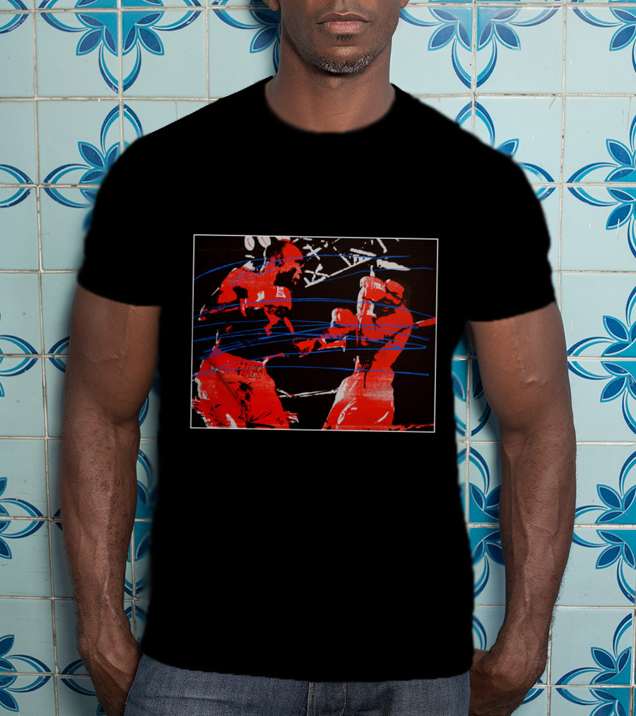 Boxing Battle Red And Blue Fighter Scene T-Shirt
