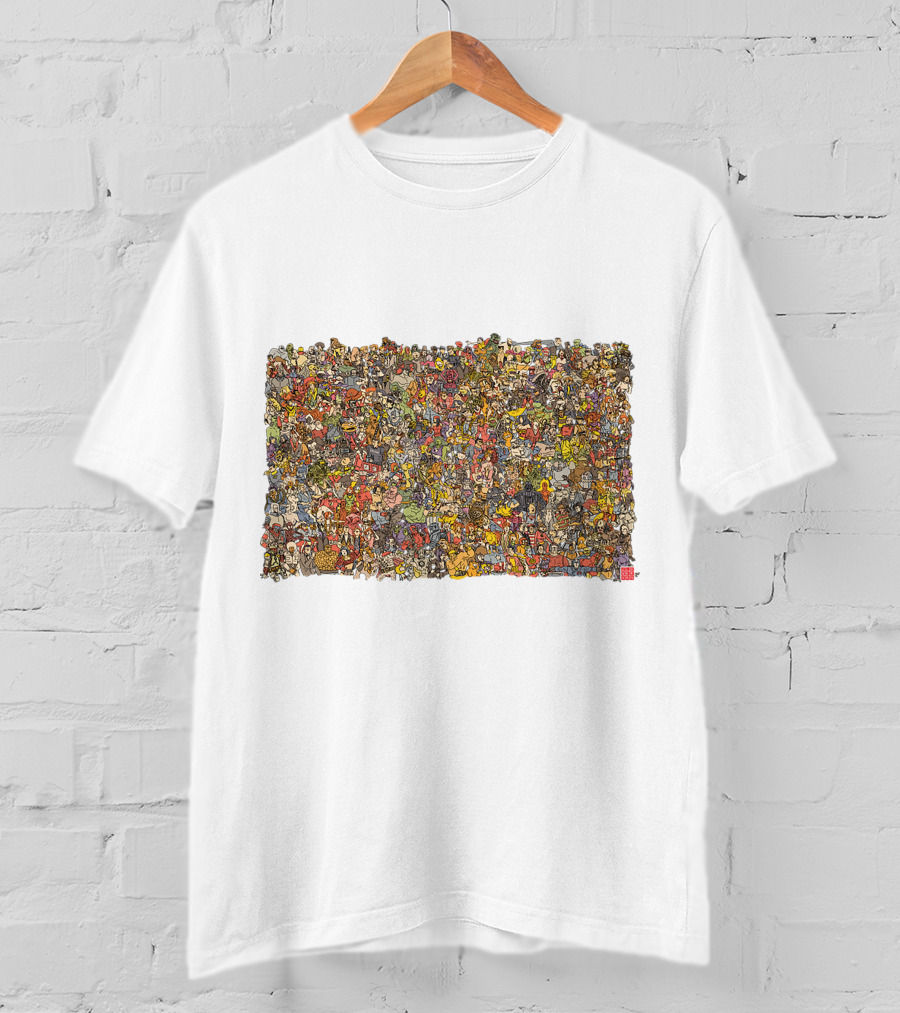 Pop Culture Character Collage Everybody T-Shirt