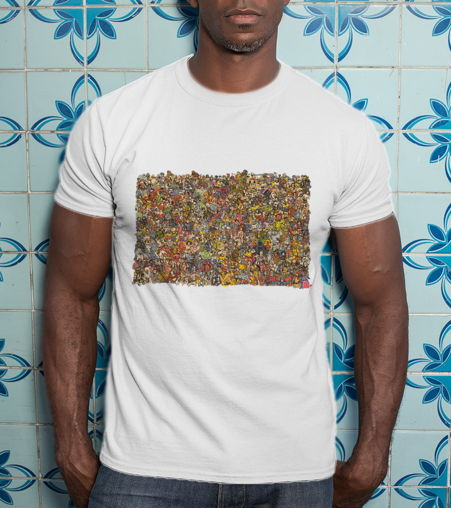 Pop Culture Character Collage Everybody T-Shirt