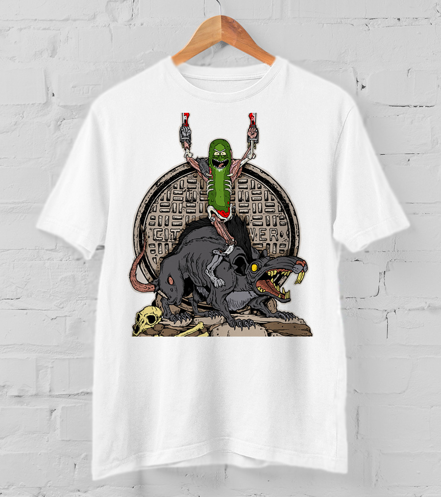 Rick And Morty Pickle Rat City Sewer Power T-Shirt