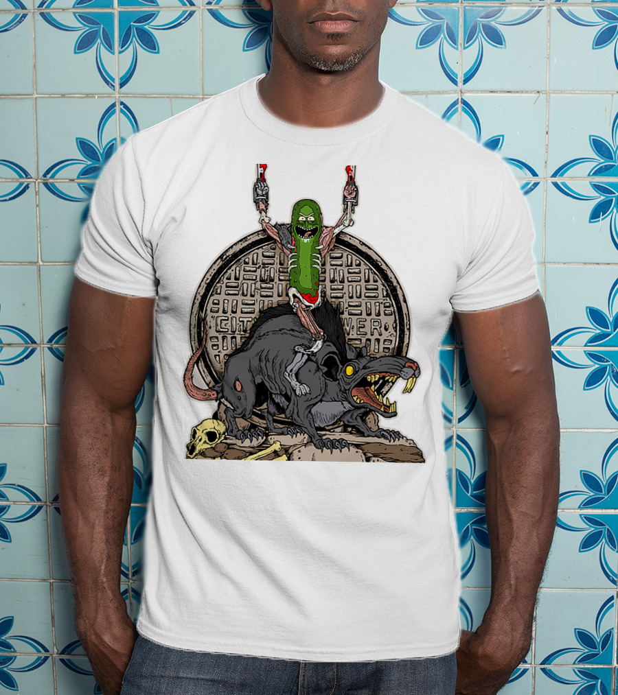 Rick And Morty Pickle Rat City Sewer Power T-Shirt