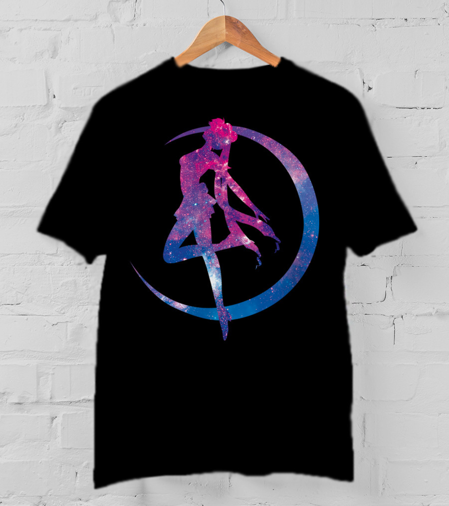 Sailor Moon Galaxy Silhouette Lunar Pose T-Shirt