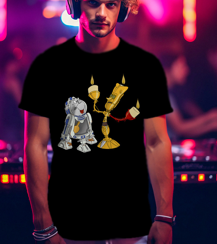 Star Wars The Beastly Duo Crossover Candle Bots T-Shirt