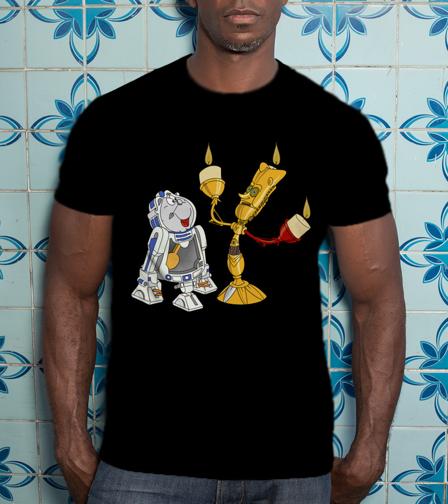 Star Wars The Beastly Duo Crossover Candle Bots T-Shirt
