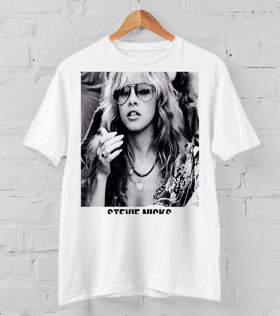 Stevie Nicks Black And White Portrait T-Shirt
