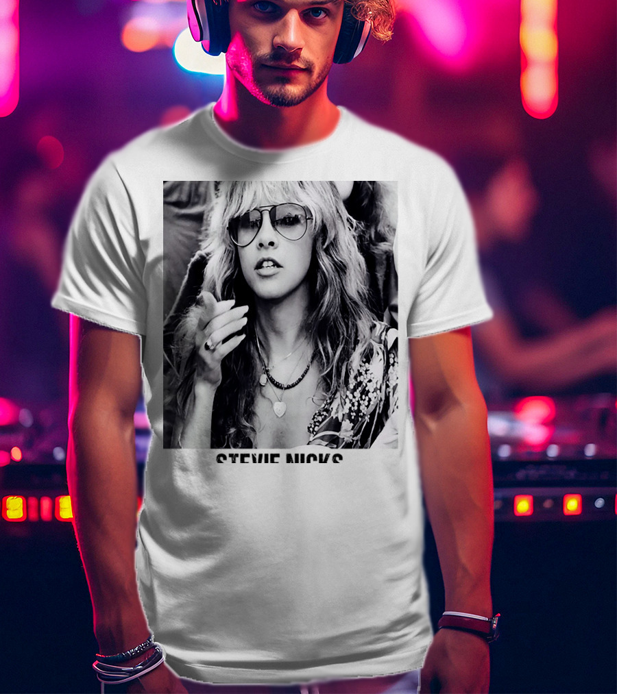 Stevie Nicks Black And White Portrait T-Shirt
