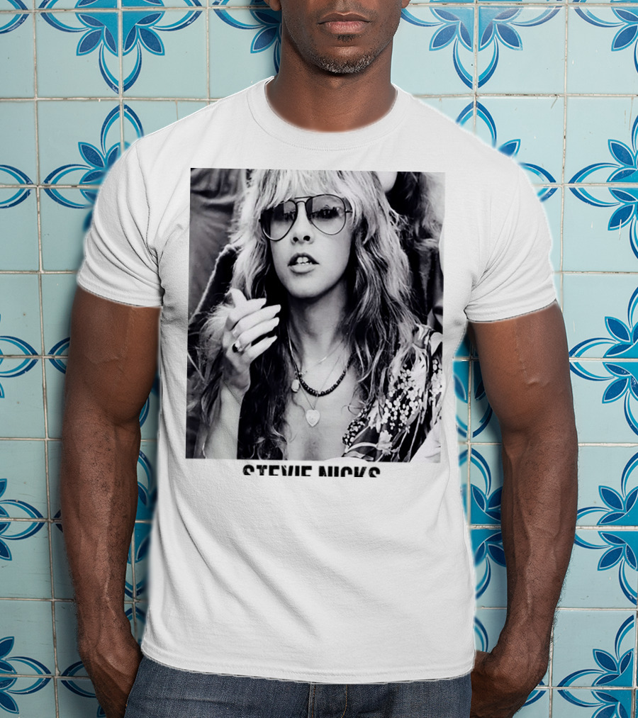 Stevie Nicks Black And White Portrait T-Shirt