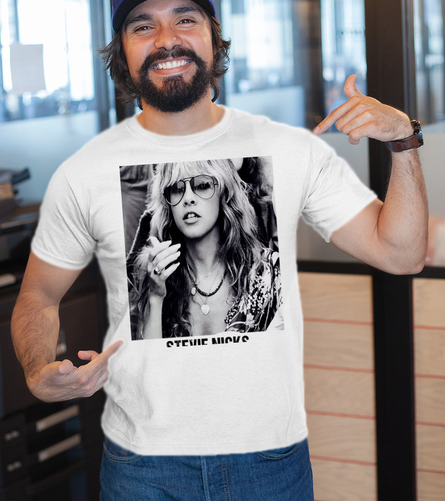 Stevie Nicks Black And White Portrait T-Shirt