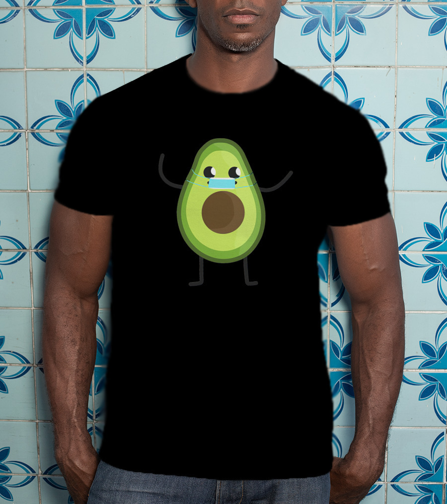 Avocado Wearing A Face Mask T-Shirt