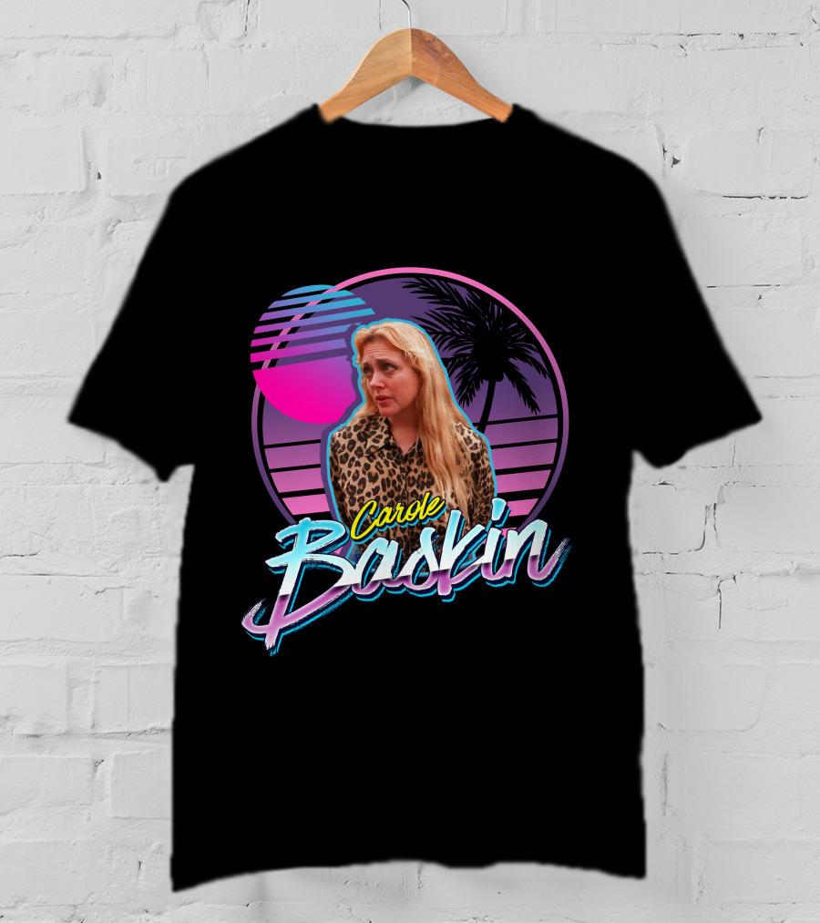 Carole Baskin Retro 80s Sunset Palm Trees T-Shirt