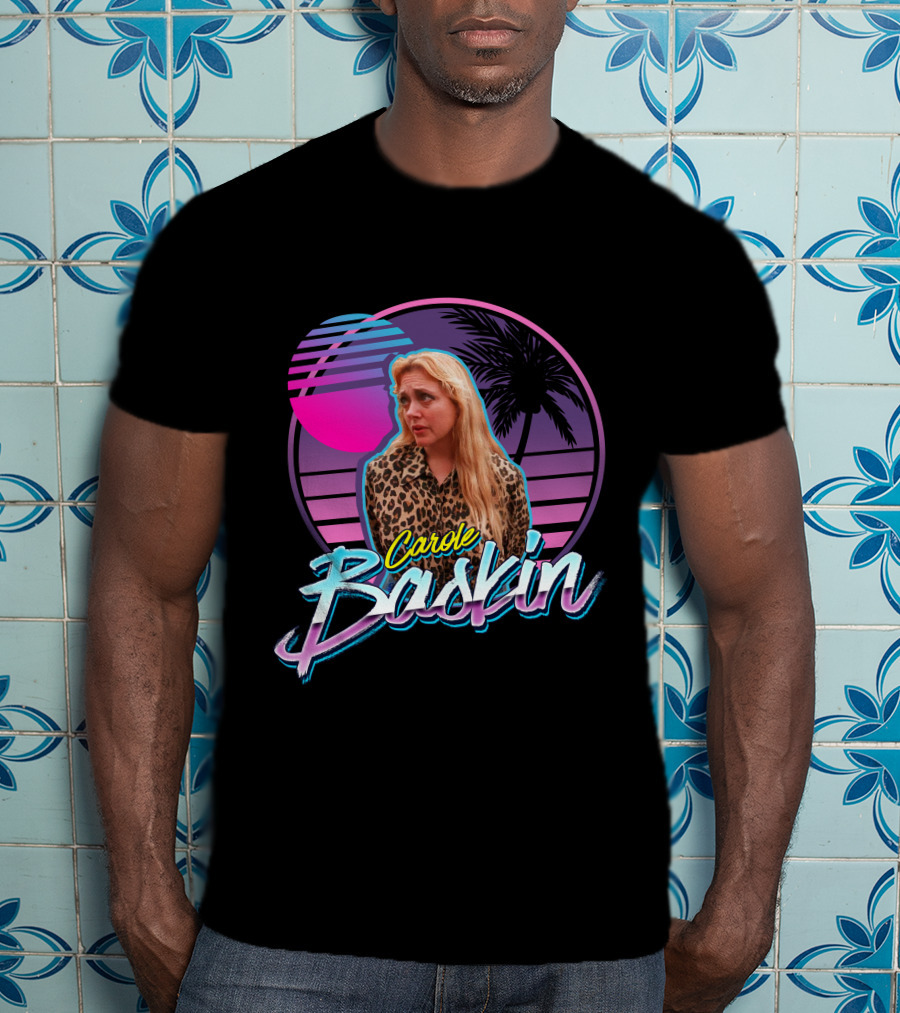 Carole Baskin Retro 80s Sunset Palm Trees T-Shirt