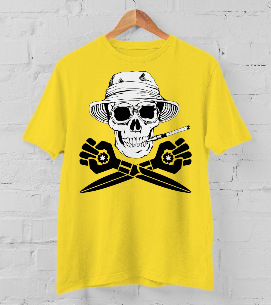 Fear And Loathing Skull With Gonzo Fist And Cigarette T-Shirt