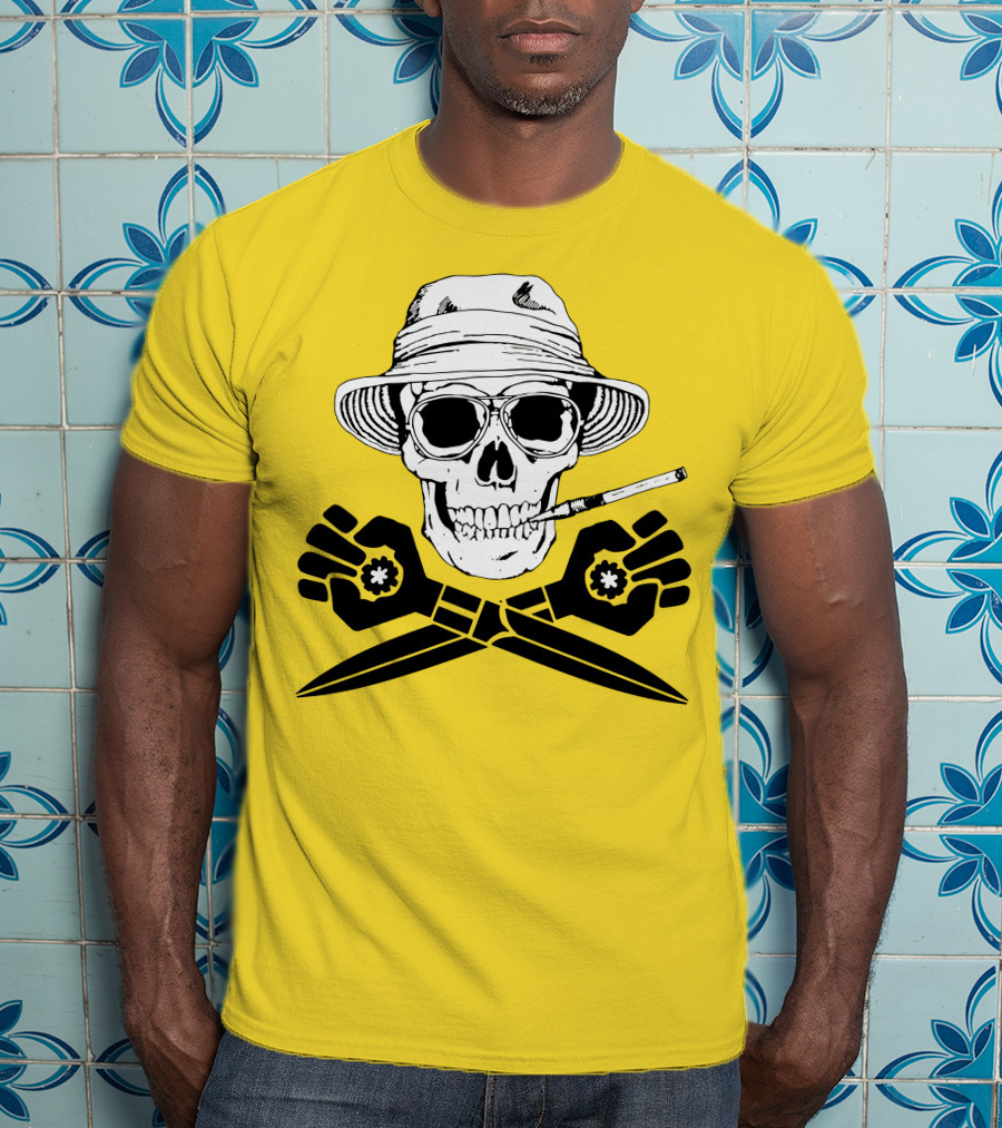 Fear And Loathing Skull With Gonzo Fist And Cigarette T-Shirt