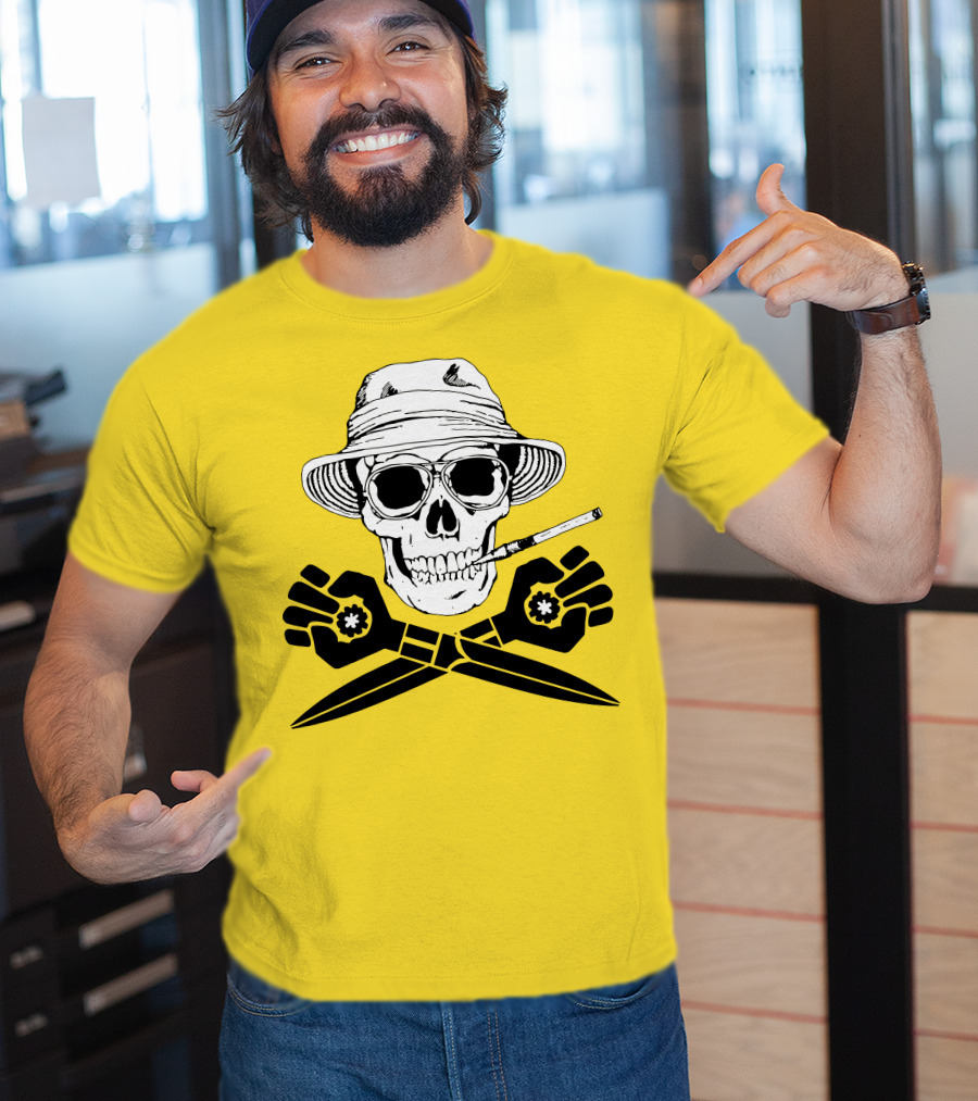 Fear And Loathing Skull With Gonzo Fist And Cigarette T-Shirt