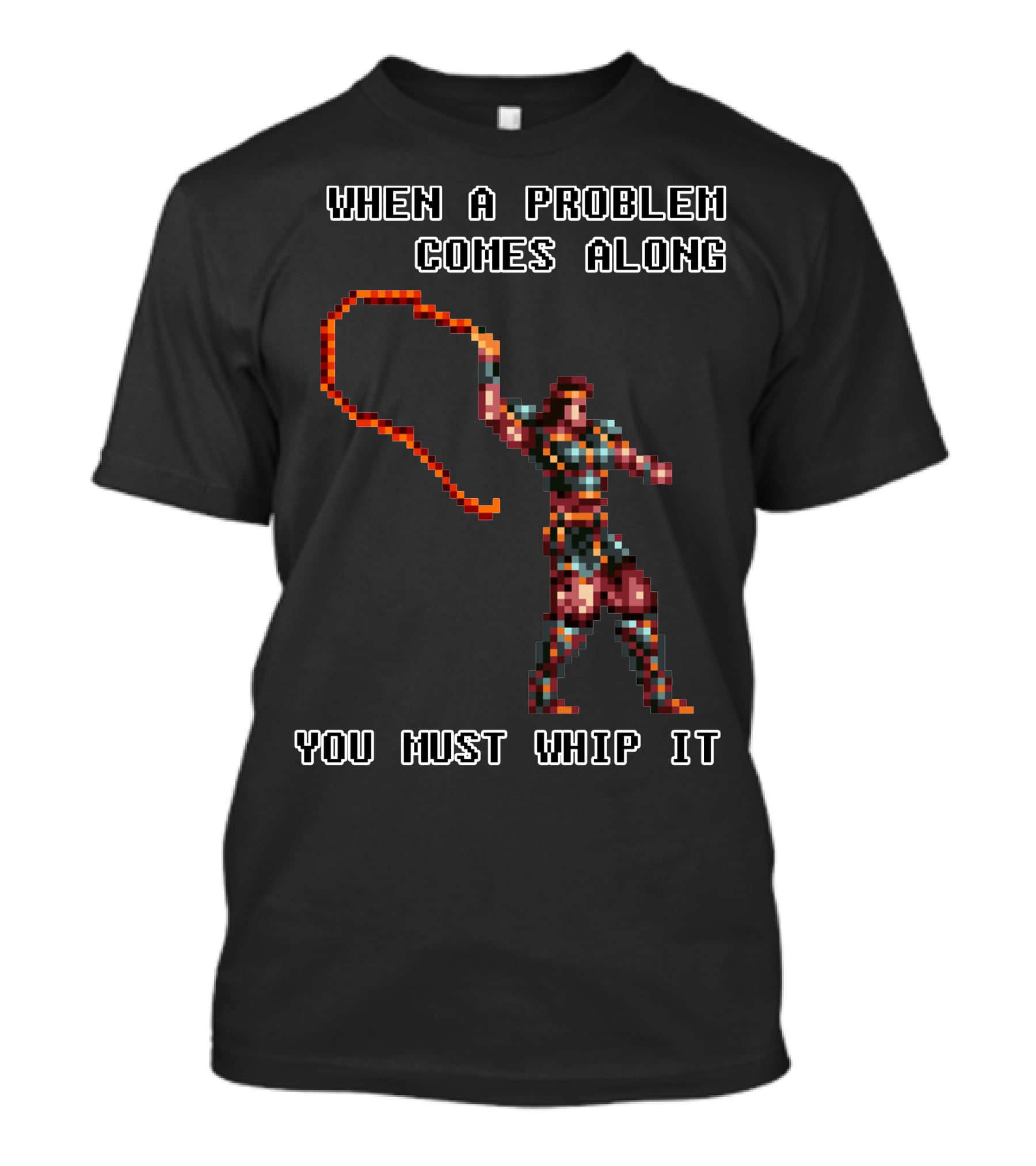 When A Problem Comes Along You Must Whip It Castlevania T-Shirt