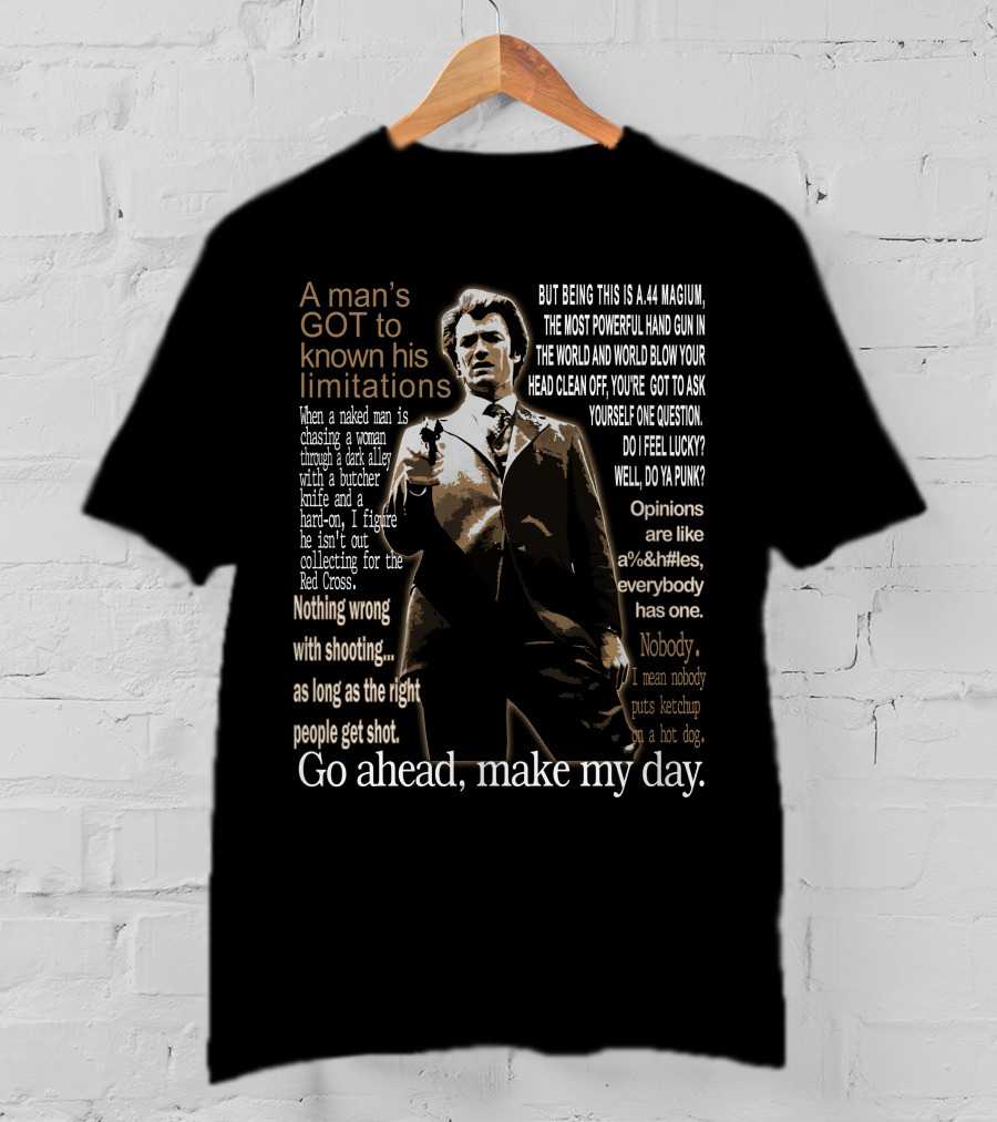 A Man's Got To Know His Limitations Clint Eastwood Dirty Harry T-Shirt