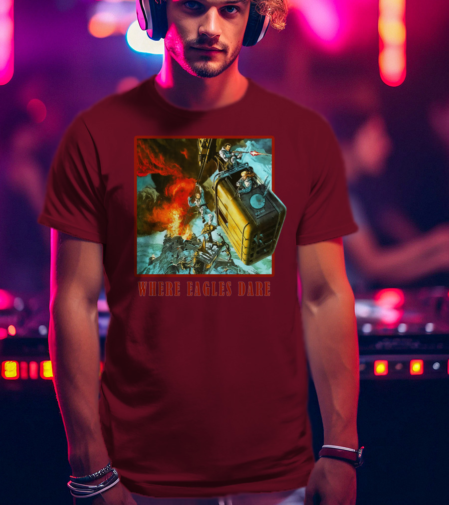 Where Eagles Dare Cable Car Adventure Explosive Action Scene 001 T-Shirt