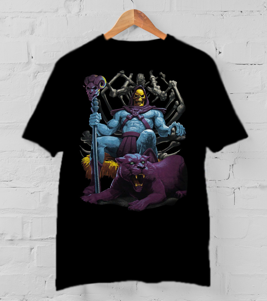 Masters Of The Universe Skeletor With Panther And Bone Throne T-Shirt