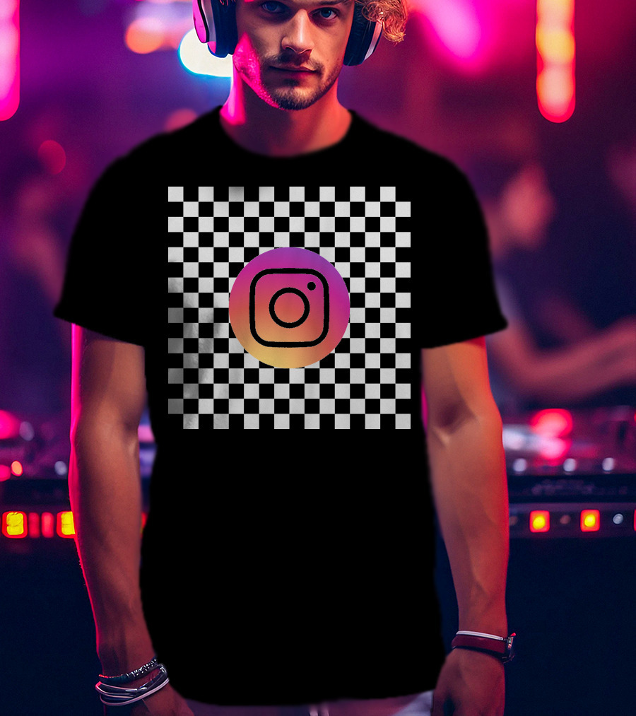 Mirror Log Scale Example Instagram Checkerboard T-Shirt