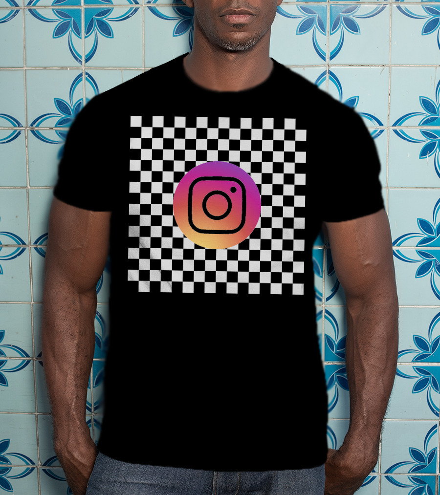 Mirror Log Scale Example Instagram Checkerboard T-Shirt