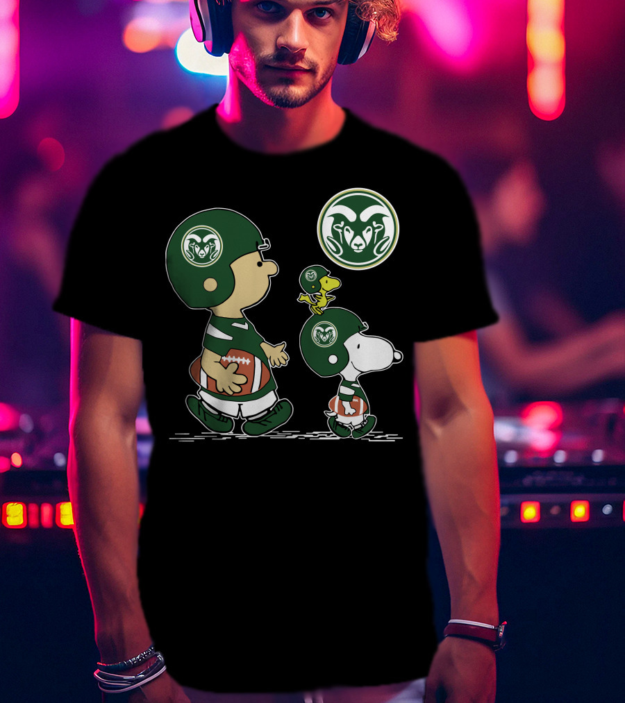 Colorado State Rams Football Helmet Characters With Mascot T-Shirt