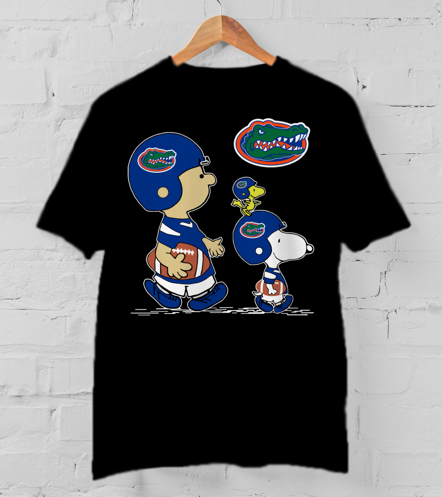 Peanuts Characters In Florida Gators Football Helmets T-Shirt