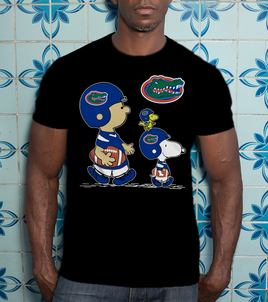 Peanuts Characters In Florida Gators Football Helmets T-Shirt