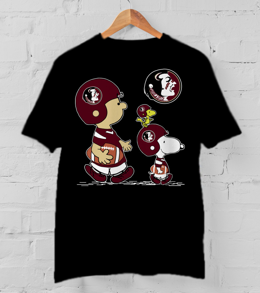 Florida State Seminoles Football Helmet Characters With Iconic Cartoon Pair In Team Helmets T-Shirt