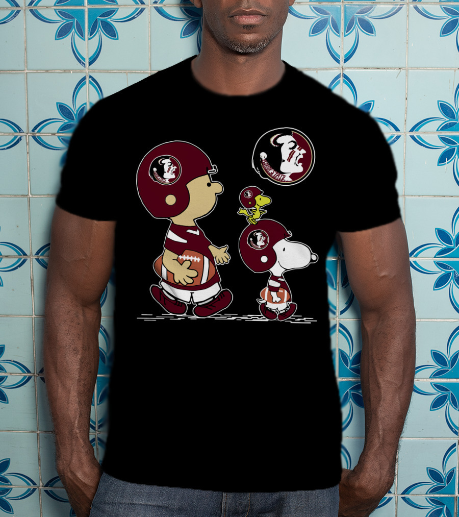Florida State Seminoles Football Helmet Characters With Iconic Cartoon Pair In Team Helmets T-Shirt