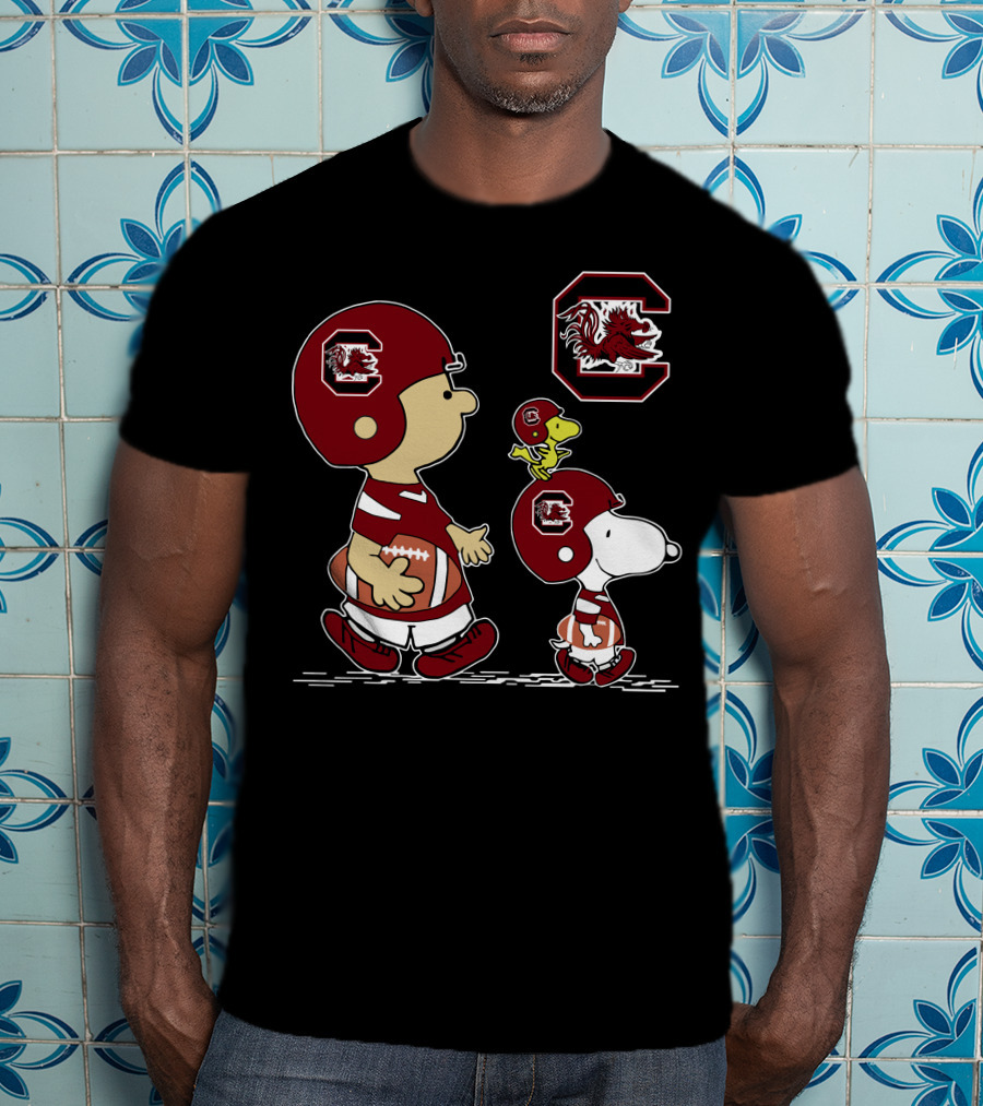 South Carolina Gamecocks Football Peanuts Characters T-Shirt