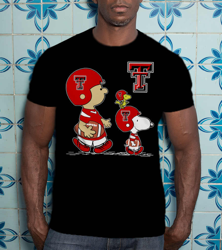 Texas Tech Red Raiders Peanuts Football Characters T-Shirt