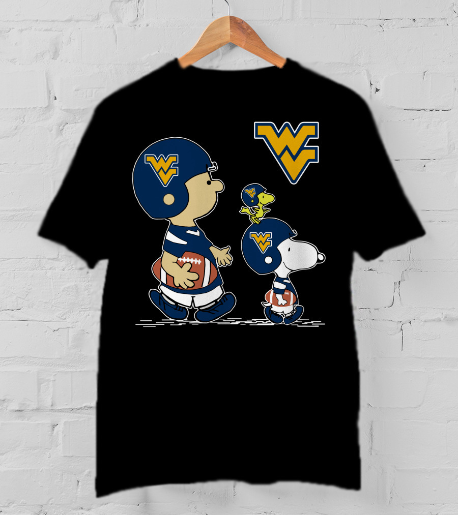 West Virginia Mountaineers Peanuts Football Characters T-Shirt