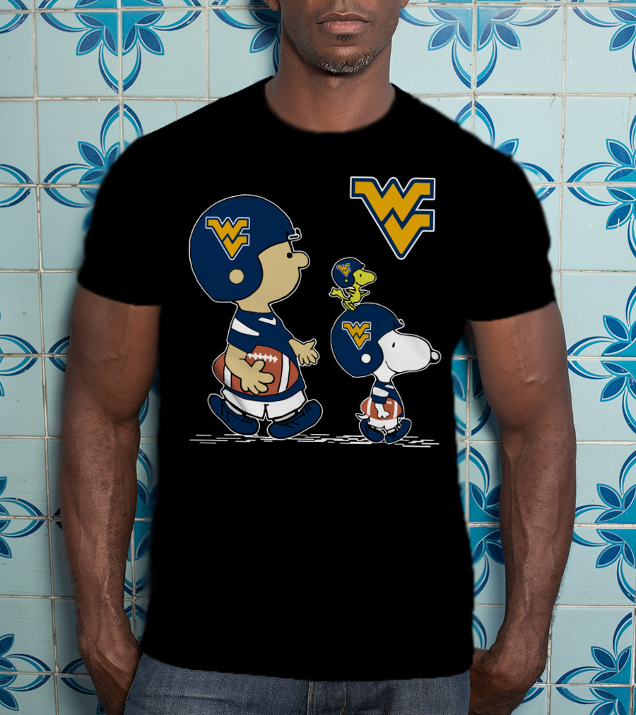 West Virginia Mountaineers Peanuts Football Characters T-Shirt