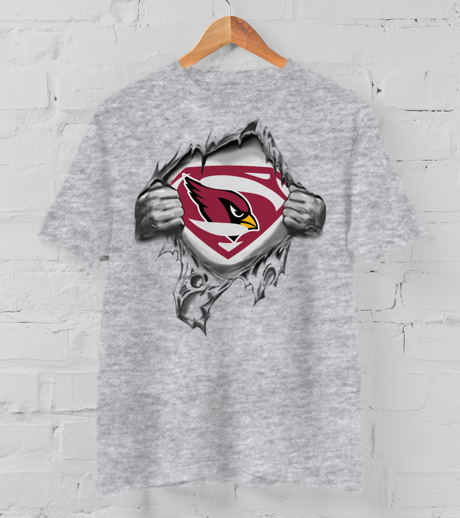 Arizona Cardinals Superman Logo Emblem Rip T-Shirt