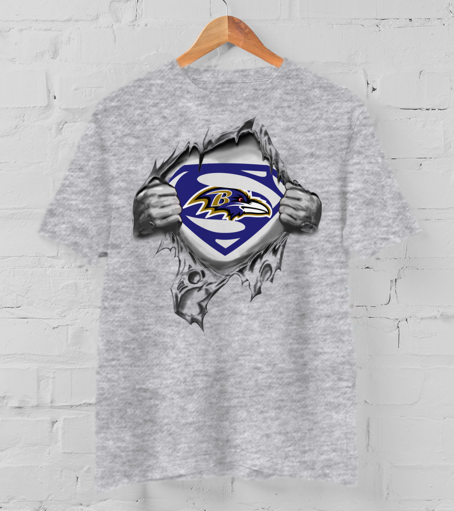 Baltimore Ravens Superman Logo Inside T-Shirt