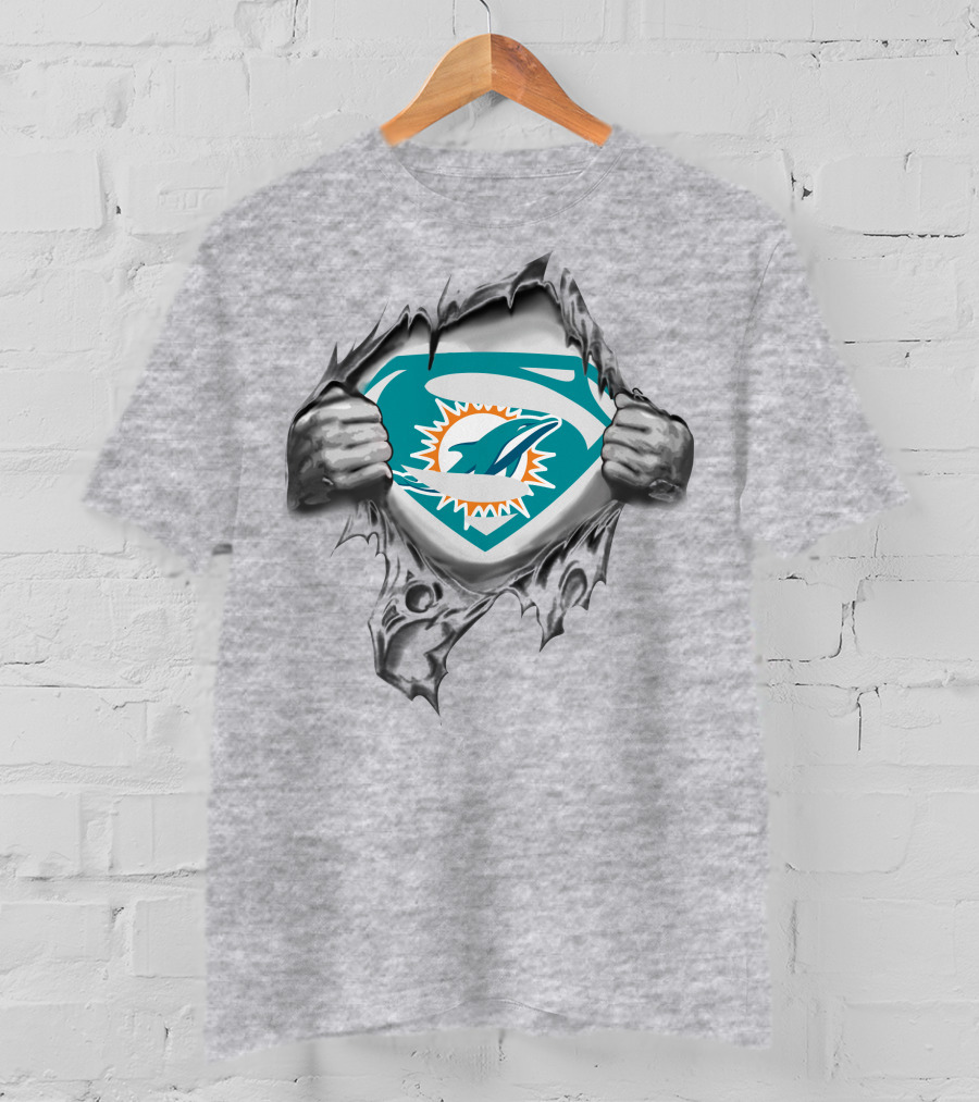 Miami Dolphins Superman Shield Logo Fan T-Shirt